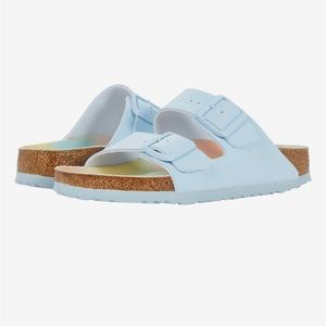 Baby Blue Arizona Earthy Vegan Birkenstocks Size 38